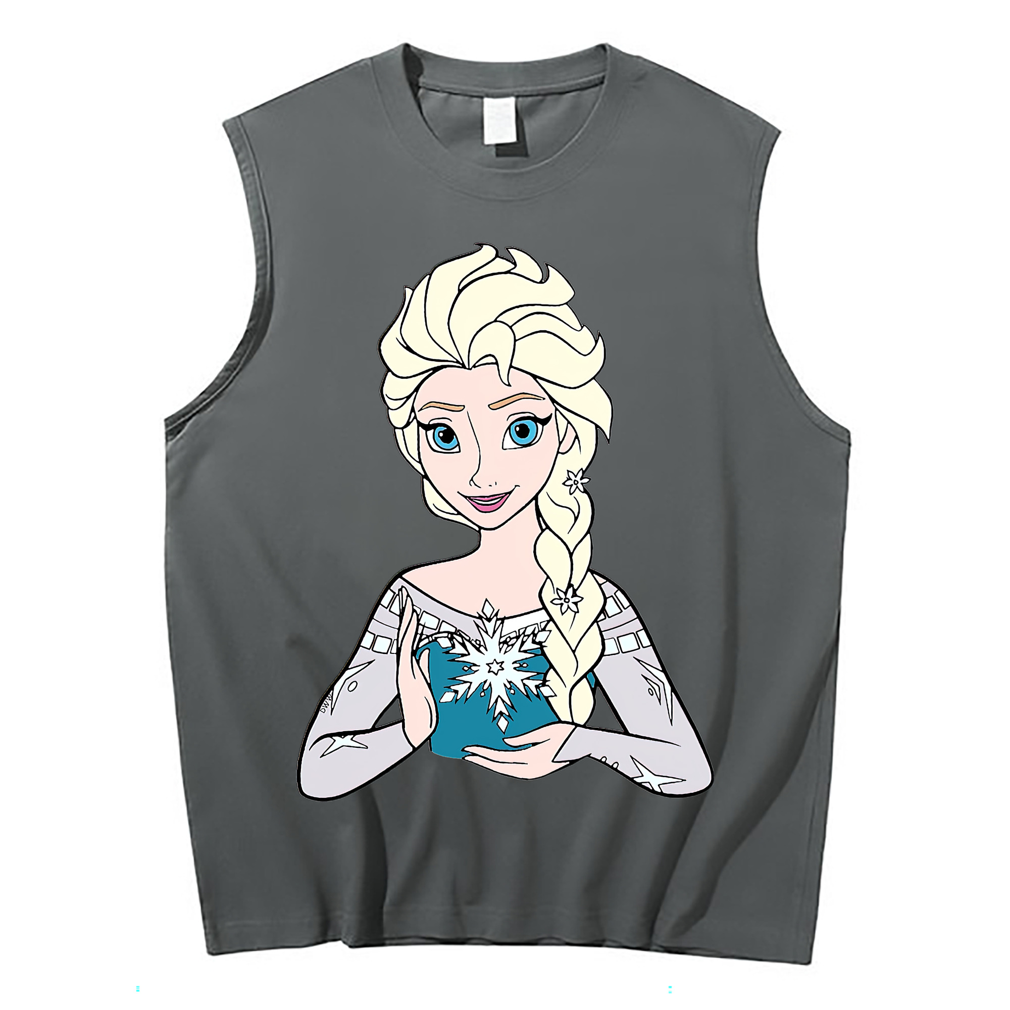（画像用） アナと雪の女王 アンナ エルサ Frozen Anna Elsa コットン100％タンクトップ（フロントプリント）